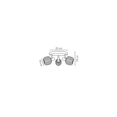Milford Mini 3 lampa sufitowa 3xE14 czarna 2412606003