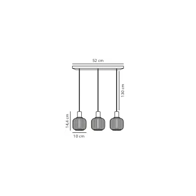 Milford Mini 3 lampa wisząca 3xE14 czarna 2412623003