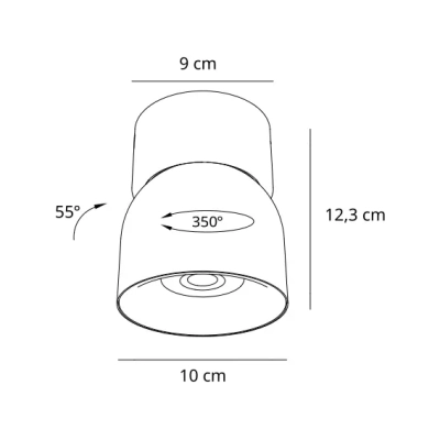 Pitcher lampa sufitowa 1xGU10 czarna 2310400103