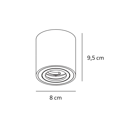 Sabonis lampa sufitowa 1xGU10 czarna 2410220103