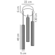 Vico 3 lampa wisząca 3xGU10 czarna 2412123003