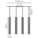 Vico 4 lampa wisząca 4xGU10 czarna 2412143003