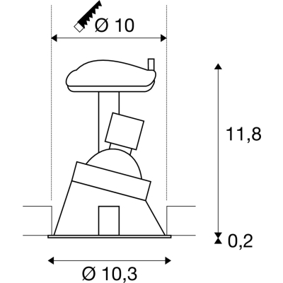 Horn-A lampa wbudowywana 1xGU10 czarny matowy 113150
