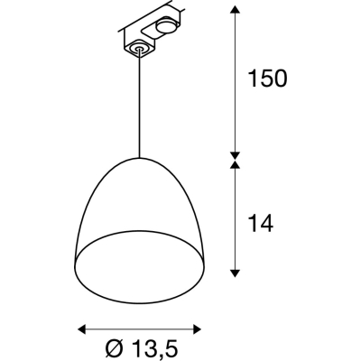 Para Cone 14 lampa wisząca do szyny 3-fazowej 1xGU10 biały złoty 153141