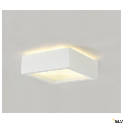 Plastra 104 lampa sufitowa 2xE27 biały gips 148002 SLV