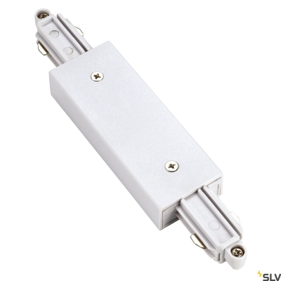 Łącznik Wzdłużny do 1-fazowej szyny natynkowej biały z możliwością zasilania 143101 SLV