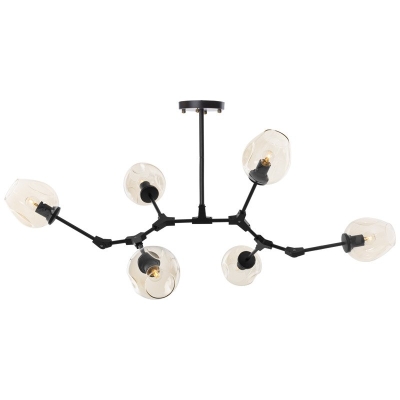 Modern Orchid 6 lampa wisząca E27 bursztynowo czarna Step into Design