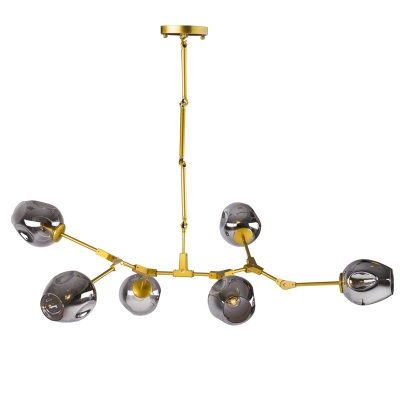 Modern Orchid 6 lampa wisząca E27 złoto szara