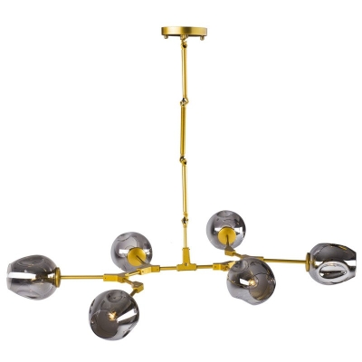 Modern Orchid 6 lampa wisząca E27 złoto szara Step into Design