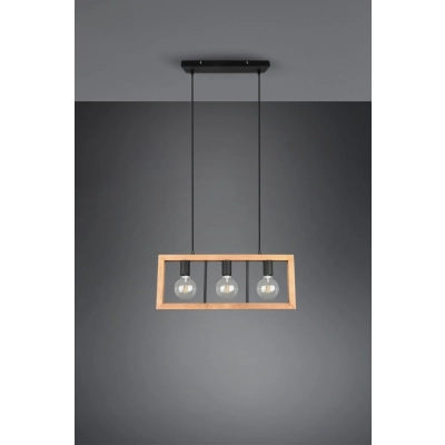 Agra lampa wisząca 3xE27 drewno, czarna 313800332