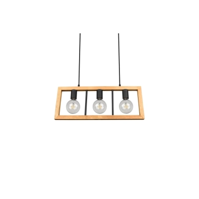 Agra lampa wisząca 3xE27 drewno, czarna 313800332