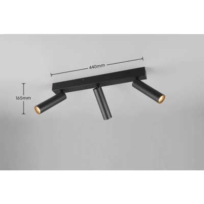Ambala lampa sufitowa LED 3x5,5W 3x500lm 2300K, 3000K, 4000K czarna 849210332