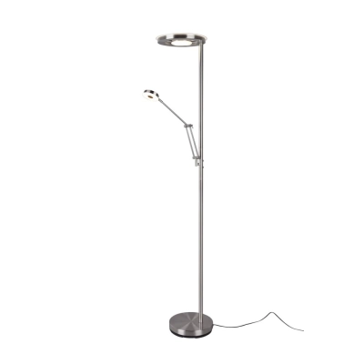 Barrie lampa podłogowa LED 32W 4000lm, 6W 600lm 2700K, 4000K srebrna 424210307 TRIO lighting
