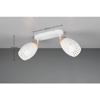 Bidar kinkiet 2xE14 biały, drewno R81572031