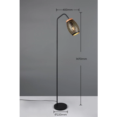 Bidar lampa podłogowa 1xE27 czarna, złota R41571080