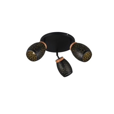 Bidar lampa sufitowa 3xE14 czarna, złota R61573380