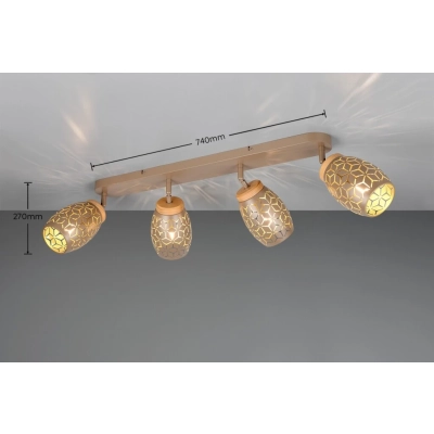 Bidar lampa sufitowa 4xE14 brązowa, brązowa R81574065