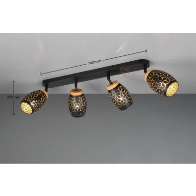 Bidar lampa sufitowa 4xE14 złota, czarna R81574080