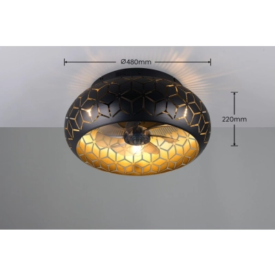 Bidar lampa sufitowa wentylator 3xE27 złoty R61574080