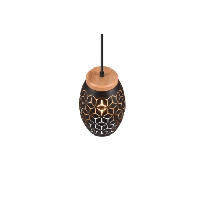 Bidar lampa wisząca 1xE27 czarna, złota R31571080