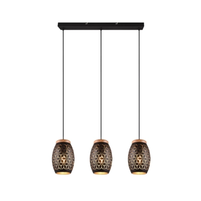 Bidar lampa wisząca 3xE27 czarna, złota R31573080