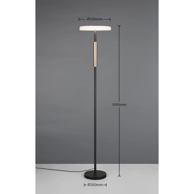 Celeste lampa podłogowa LED 15W 1750lm 3000K brązowa, czarna 454910165