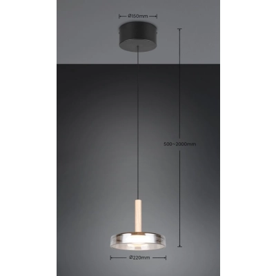 Celeste lampa wisząca LED 10W 1100lm 3000K czarna 354910132