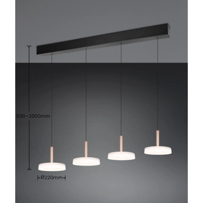 Celeste lampa wisząca LED 4x7W 4x750lm 3000K brązowa, czarna 354910465