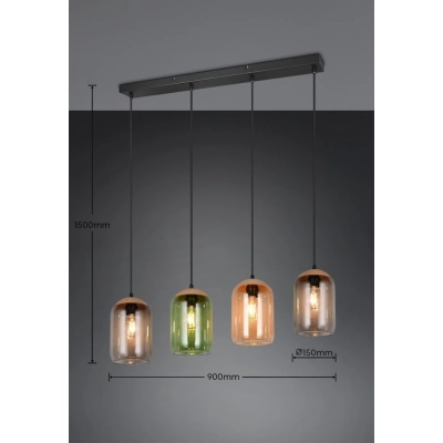 Cork lampa wisząca 4xE27 czarna 364600417