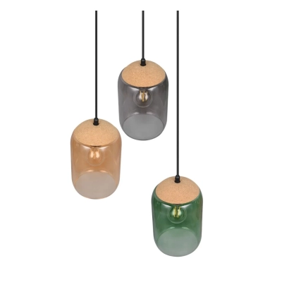 Cork lampa wisząca 3xE27 czarna 364630317