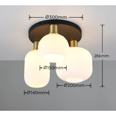 Diva lampa sufitowa 3xE27 złota, czarna 619800308