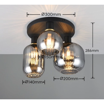Diva lampa sufitowa 3xE27 czarna 619800332