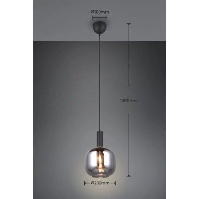 Diva lampa wisząca 1xE27 czarna 319800132