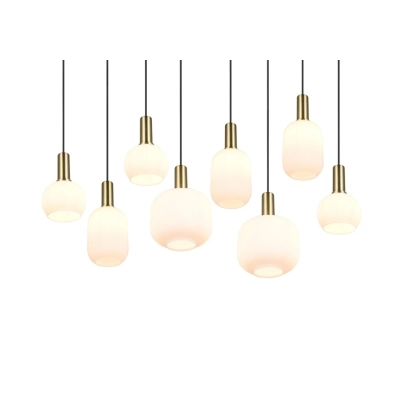 Diva lampa wisząca 8xE27 złota, czarna 319800808