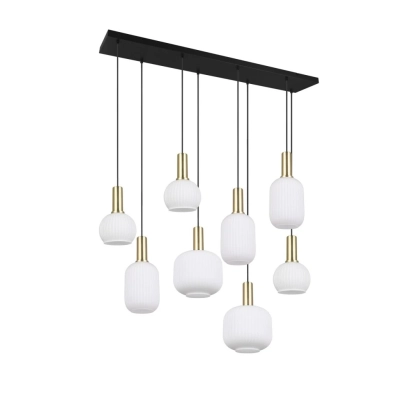 Diva lampa wisząca 8xE27 złota, czarna 319800808