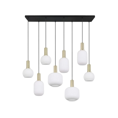 Diva lampa wisząca 8xE27 złota, czarna 319800808