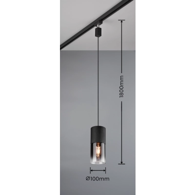 Duoline lampa do szynoprzewodu wisząca 1xE27 czarna 73060132