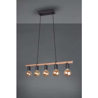 Einar lampa wisząca 5xE27 czarna, brązowa R30605032