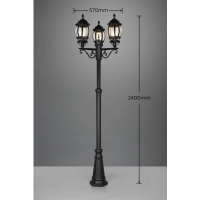 Elvo lampa stojąca 3xE27 czarna 406960332