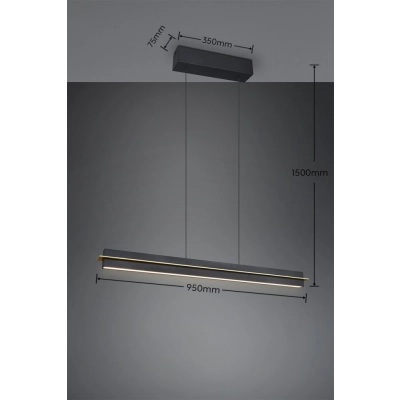 Emerson lampa wisząca LED 22W 2500lm 2700K-5000K czarna 346710180