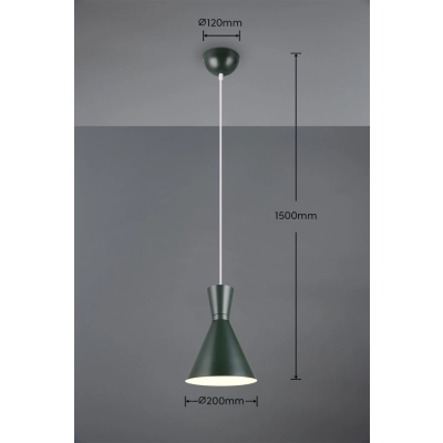 Enzo lampa wisząca 1xE27 zielona R30781049