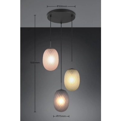 Facette lampa wisząca 3xE27 czarna 364230317
