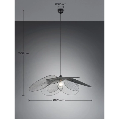 Fleure lampa wisząca 1xE27 czarna R36291032