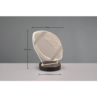 Football lampka stołowa LED 3W 250lm 3000K czarna R52821132