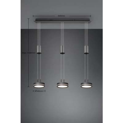 Franklin lampa wisząca LED 9W 1050lm 3000K antracyt 326510342