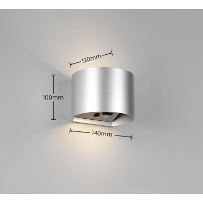 Genie kinkiet LED  2x1W 2x150lm 3000K srebrny R24161687