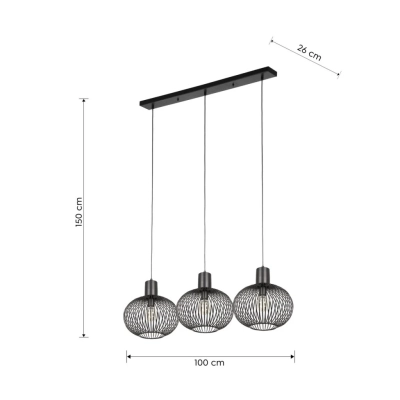 Gila lampa wisząca 3xE27 czarna 365700332