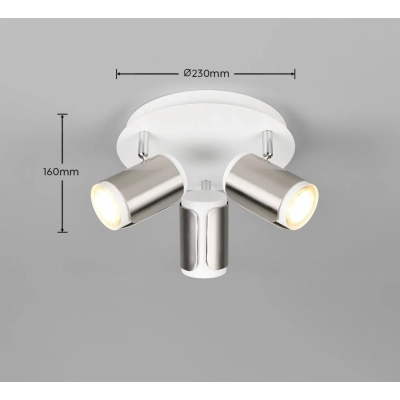 Gillan lampa sufitowa 3xGU10 srebrna 814530307