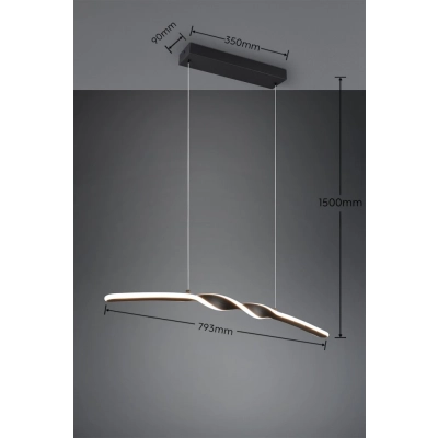 Ginko lampa wisząca LED 18W 1980lm 3000K czarna R35791132