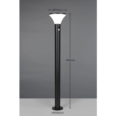 Gorda lampa stojąca solarna LED 3W 500lm 4000K czarna R44676132
